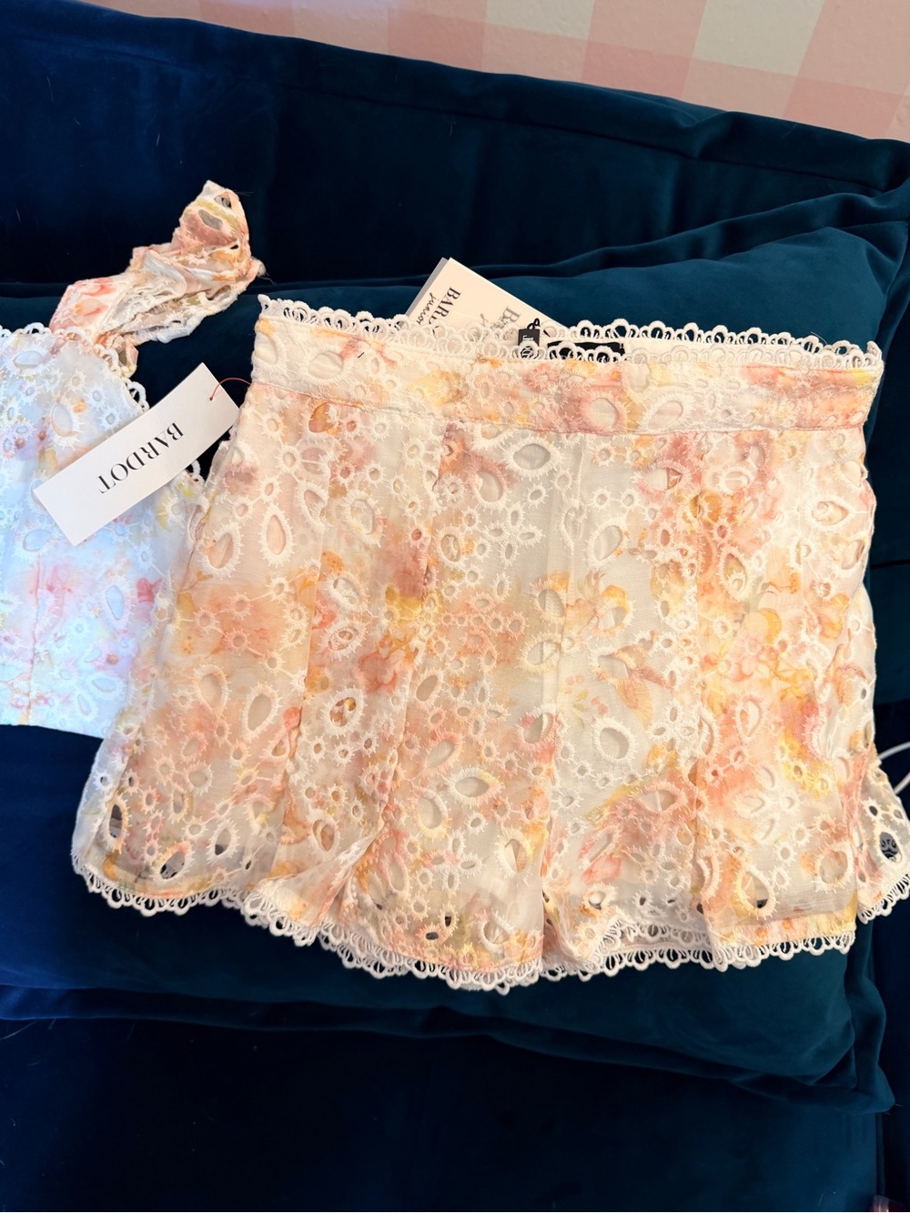 Bardot Junior Girls Thalia Broderie White Eyelet Floral Two-Piece Set - Picture 7 of 7